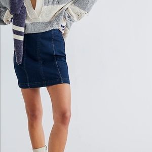 Free People Modern Femme Denim Mini- Deep Indigo